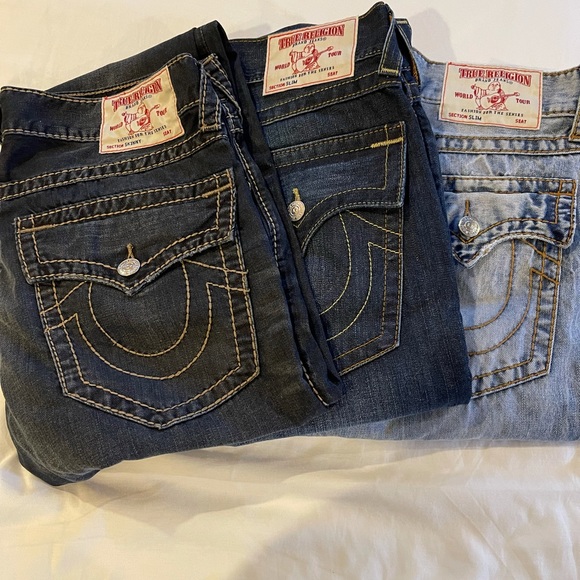 TRUE RELIGION slim flap jeans 34/30 - Picture 11 of 14